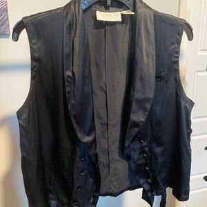 Victoria's Secret Gold Label Elegant Black Satin Vest